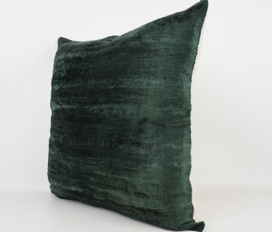 Seidenkissen 50x50cm Uni Dark Green aus Silk/Velvet