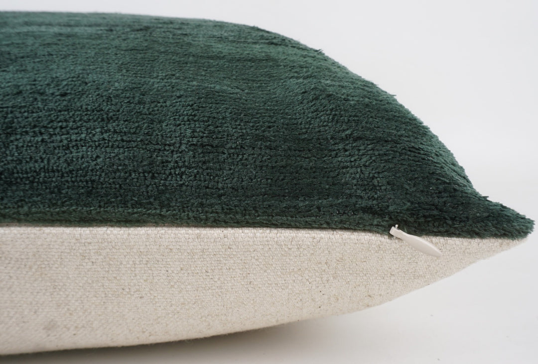 Seidenkissen 50x50cm Uni Dark Green aus Silk/Velvet