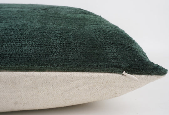 Seidenkissen 50x50cm Uni Dark Green aus Silk/Velvet