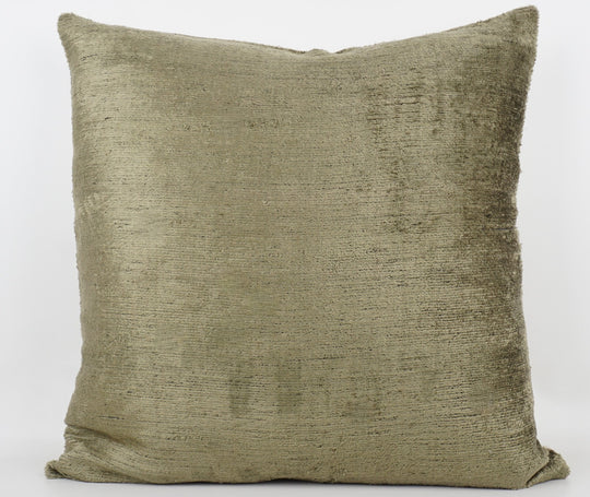 Seidenkissen 50x50cm Uni Olive aus Silk/Velvet